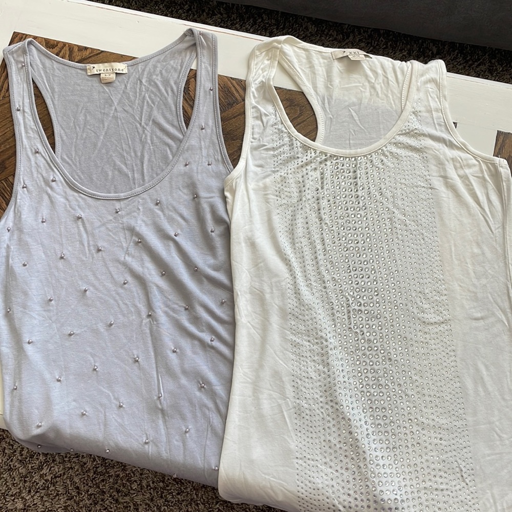 Gorgeous lot of two new beaded tank tops